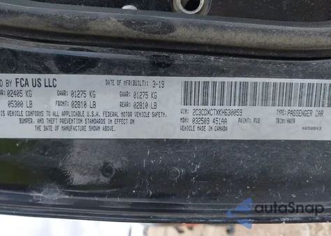 2019 Dodge Charger R/T Rwd z USA, uszkodzony, nr VIN 2C3CDXCTXKH630059